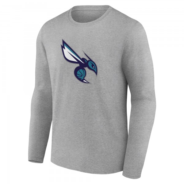 Футболка с длинным рукавом Charlotte Hornets Gray Alternate Logo