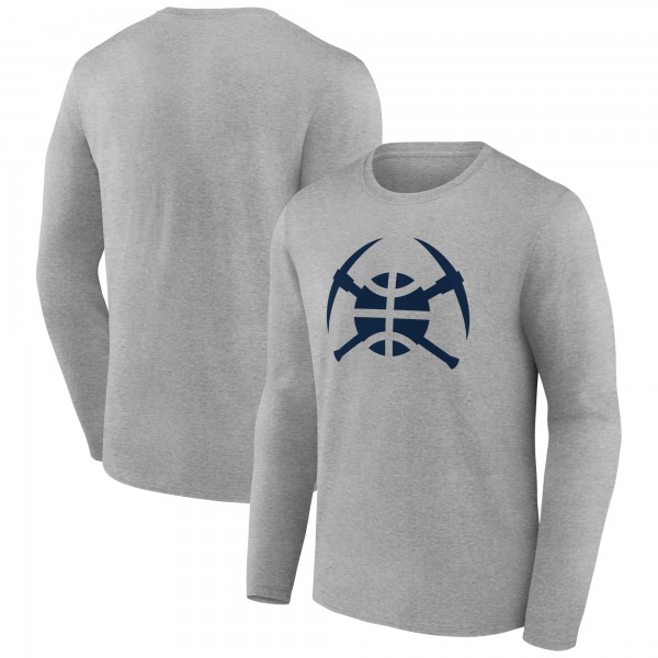Denver Nuggets Gray Alternate Logo Long Sleeve T-Shirt
