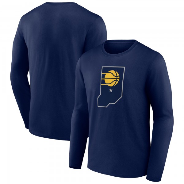 Indiana Pacers Navy Alternate Logo Long Sleeve T-Shirt