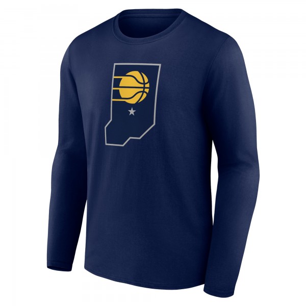 Indiana Pacers Navy Alternate Logo Long Sleeve T-Shirt