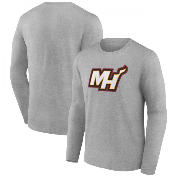 Miami Heat Gray Alternate Logo Long Sleeve T-Shirt
