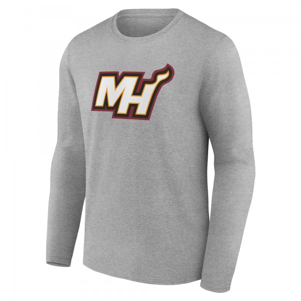 Miami Heat Gray Alternate Logo Long Sleeve T-Shirt