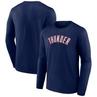 Футболка с длинным рукавом Oklahoma City Thunder Navy Alternate Logo