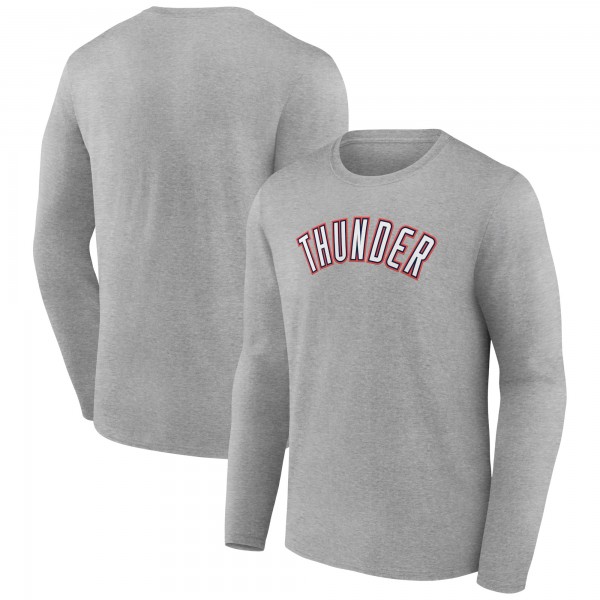 Футболка с длинным рукавом Oklahoma City Thunder Gray Alternate Logo