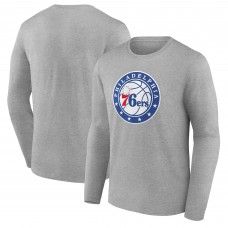 Philadelphia 76ers Gray Alternate Logo Long Sleeve T-Shirt