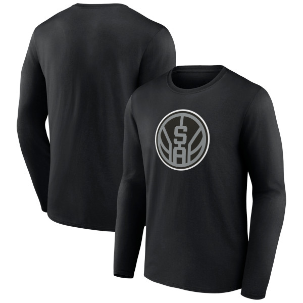 Футболка с длинным рукавом San Antonio Spurs Black Alternate Logo