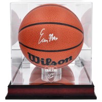 Autographed Cleveland Cavaliers Evan Mobley Fanatics Authentic Wilson 2022 Replica Basketball with Mahogany Team Logo Display Case