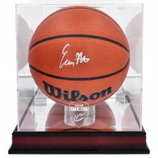 Autographed Cleveland Cavaliers Evan Mobley Fanatics Authentic Wilson 2022 Replica Basketball with Mahogany Team Logo Display Case