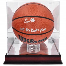 Autographed Cleveland Cavaliers Evan Mobley Fanatics Authentic Wilson 2022 Replica Basketball with 2021 #3 Draft Pick Inscription & Mahogany Team Logo Display Case