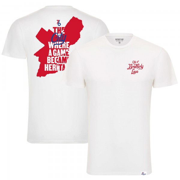 Футболка Philadelphia 76ers Sportiqe Unisex 2022/23 City Edition 76 Originals Bingham Elevated Tri-Blend - White