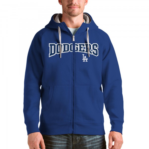 Los Angeles Dodgers Antigua Royal Team Logo Victory Full-Zip Hoodie