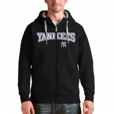 Толстовка на молнии New York Yankees Antigua Black Team Logo Victory