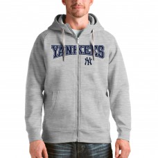 Толстовка на молнии New York Yankees Antigua Heather Gray Team Logo Victory