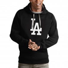 Los Angeles Dodgers Antigua Black Victory Pullover Team Logo Hoodie