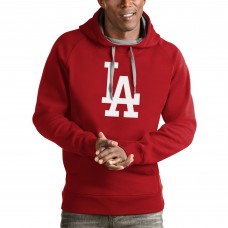 Los Angeles Dodgers Antigua Red Victory Pullover Team Logo Hoodie