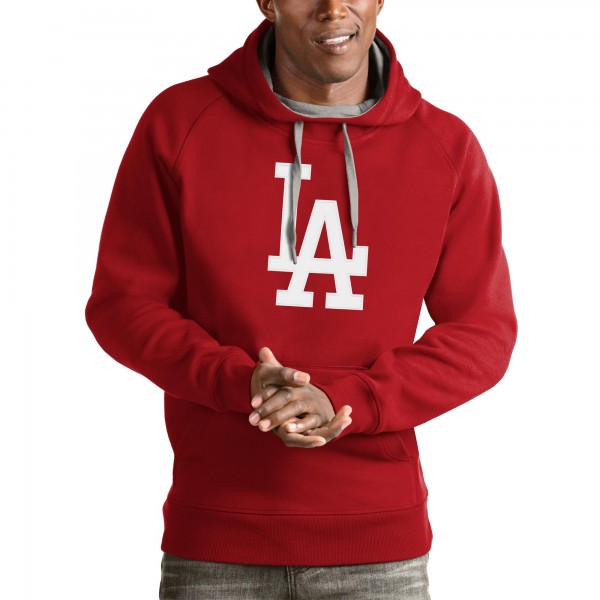 Los Angeles Dodgers Antigua Red Victory Pullover Team Logo Hoodie