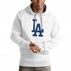 Los Angeles Dodgers Antigua White Victory Pullover Team Logo Hoodie
