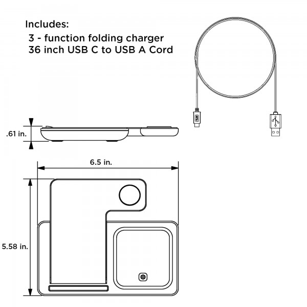 Los Angeles Lakers Keyscaper 3-In-1 Wireless Charger