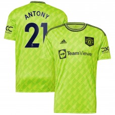 Игровая форма  Antony Manchester United adidas 2022/23 Third Replica Player - Neon Green
