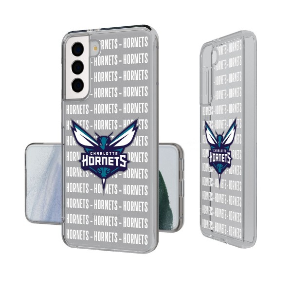 Чехол на телефон Charlotte Hornets Text Backdrop Design Galaxy Clear