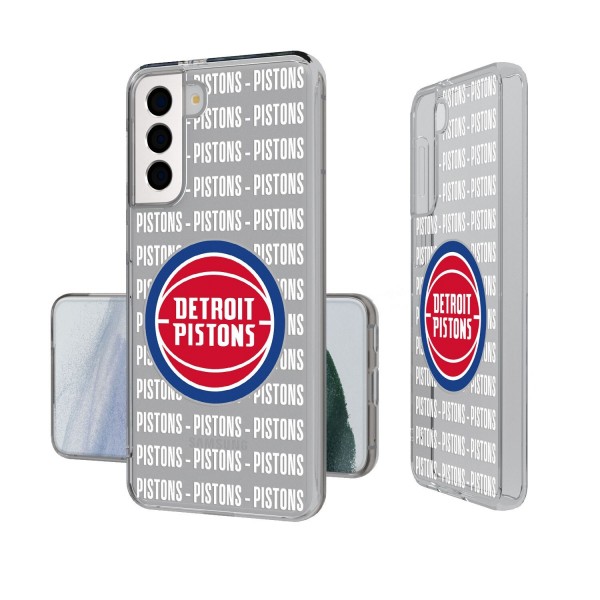 Чехол на телефон Detroit Pistons Text Backdrop Design Galaxy Clear