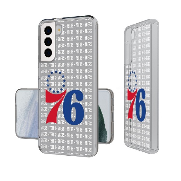 Чехол на телефон Philadelphia 76ers Text Backdrop Design Galaxy Clear