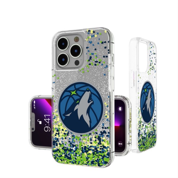 Чехол на телефон Minnesota Timberwolves iPhone Glitter Confetti Design