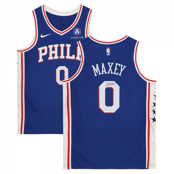 Autographed Philadelphia 76ers Tyrese Maxey Fanatics Authentic Navy Nike 2022 Mixtape Swingman Jersey