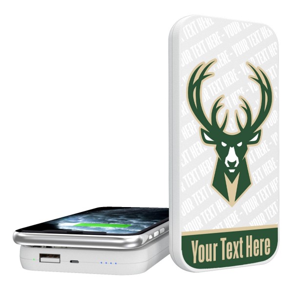 Магнитная зарядка для телефона Milwaukee Bucks Personalized 5000mAh Endzone Plus Design Wireless