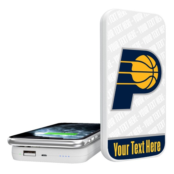 Indiana Pacers Personalized 5000mAh Endzone Plus Design Wireless Magnetic Power Bank