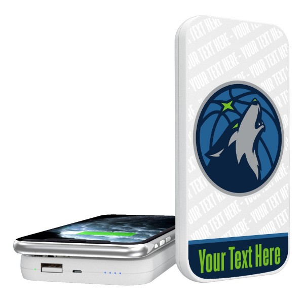 Магнитная зарядка для телефона Minnesota Timberwolves Personalized 5000mAh Endzone Plus Design Wireless