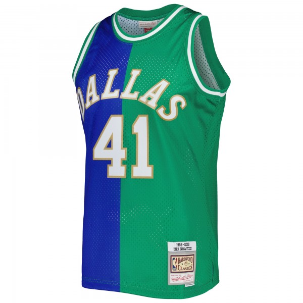 Игровая форма Dirk Nowitzki Dirk Nowitzki Mitchell & Ness Hardwood Classics 1998/2019 Split Swingman - Blue/Green