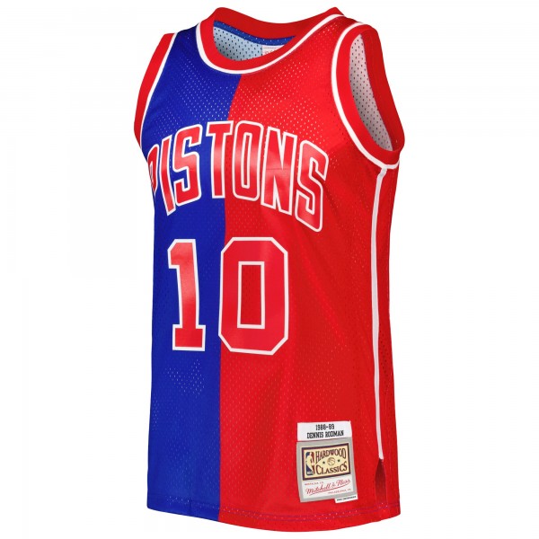 Игровая форма  Dennis Rodman Detroit Pistons Mitchell & Ness Hardwood Classics 1988-89 Split Swingman - Blue/Red