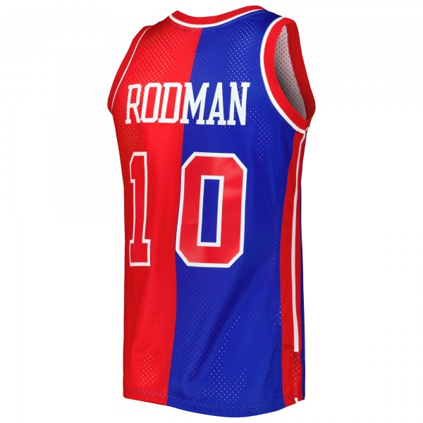 Игровая форма  Dennis Rodman Detroit Pistons Mitchell & Ness Hardwood Classics 1988-89 Split Swingman - Blue/Red