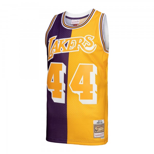 Игровая форма  Jerry West Los Angeles Lakers Mitchell & Ness Hardwood Classics 1971-72 Split Swingman - Purple/Gold