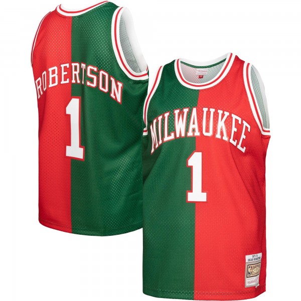 Игровая форма  Oscar Robertson Milwaukee Bucks Mitchell & Ness Hardwood Classics 1971-72 Split Swingman - Green/Red