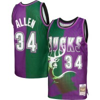 Игровая форма  Ray Allen Milwaukee Bucks Mitchell & Ness Hardwood Classics 1996-97 Split Swingman - Green/Purple