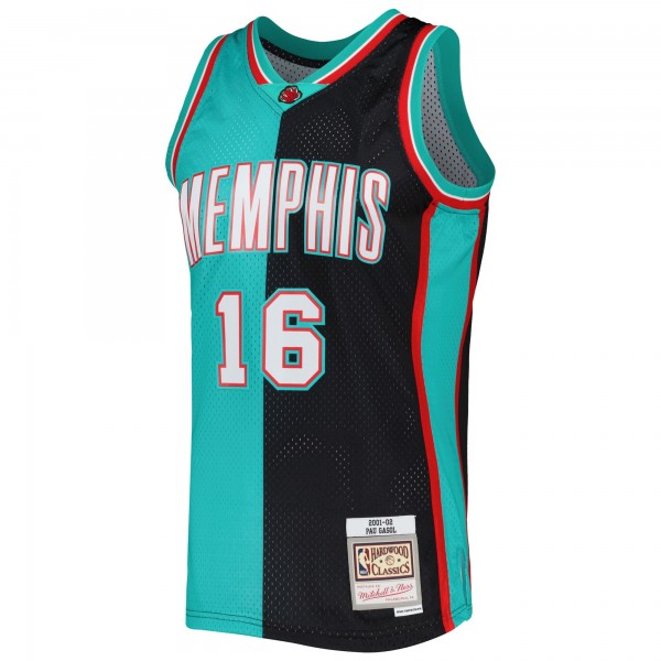 Игровая форма  Pau Gasol Memphis Grizzlies Mitchell & Ness Hardwood Classics 2001-02 Split Swingman - Black/Turquoise