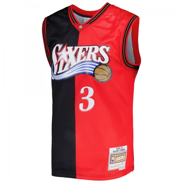 Игровая форма  Allen Iverson Philadelphia 76ers Mitchell & Ness Hardwood Classics 2000-01 Split Swingman - Black/Red