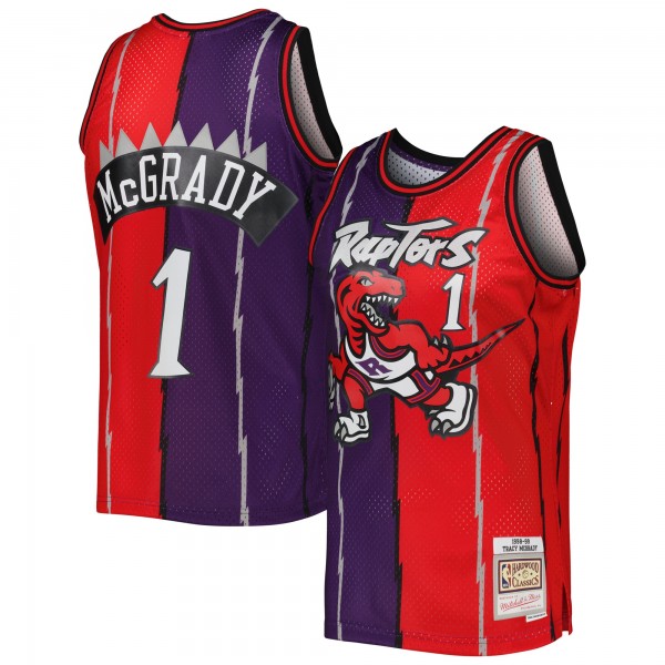 Игровая форма  Tracy McGrady Toronto Raptors Mitchell & Ness Hardwood Classics 1998-99 Split Swingman - Purple/Red