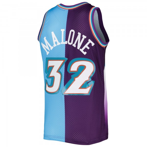 Игровая форма  Karl Malone Utah Jazz Mitchell & Ness Hardwood Classics 1996/97 Split Swingman - Purple/Turquoise