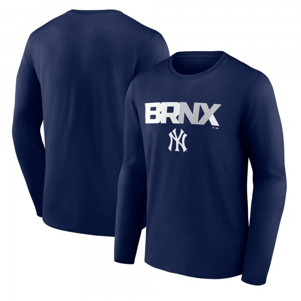 New York Yankees Navy BRNX NY Long Sleeve T-Shirt