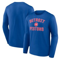 Detroit Pistons Royal Victory Arch Team Long Sleeve T-Shirt