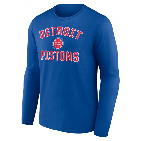 Detroit Pistons Royal Victory Arch Team Long Sleeve T-Shirt