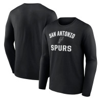 Футболка с длинным рукавом San Antonio Spurs Black Victory Arch Team