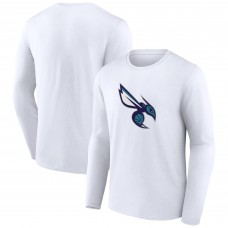 Футболка с длинным рукавом Charlotte Hornets White Alternate Logo