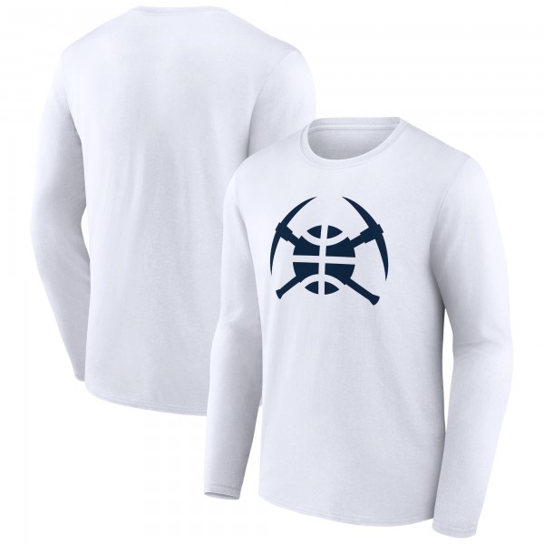 Denver Nuggets White Alternate Logo Long Sleeve T-Shirt