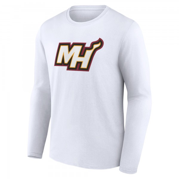 Футболка с длинным рукавом Miami Heat White Alternate Logo