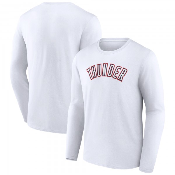 Футболка с длинным рукавом Oklahoma City Thunder White Alternate Logo