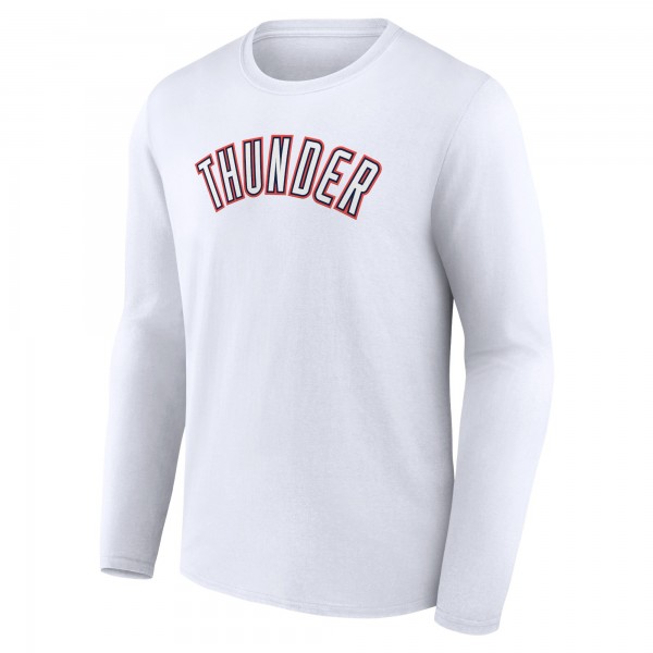 Футболка с длинным рукавом Oklahoma City Thunder White Alternate Logo